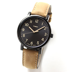 TIMEX(タイメックス)腕時計/モダンイージーリーダー ブラックサンレイダイアル オイルドレザー【T2N677】
