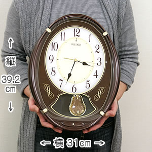 セイコー 電波からくり掛け時計 ウェーブシンフォニー【AM248B】 実寸