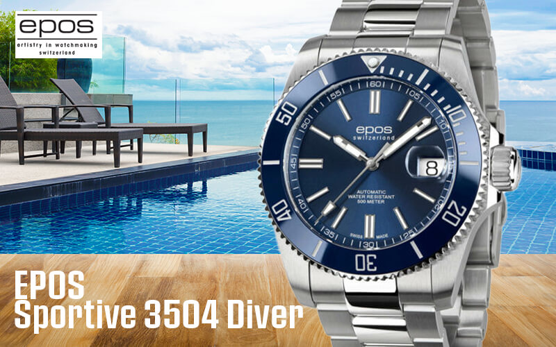 EPOS(エポス)/3504 Diver/ダイバーズウォッチ/3504BL ブルー 腕時計 ...