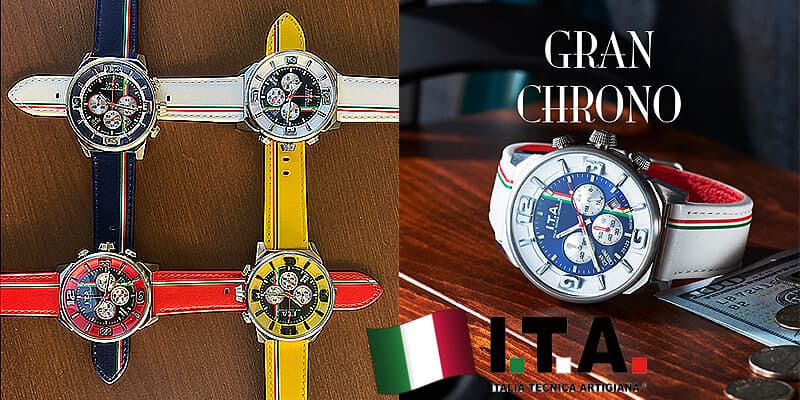 人気⭐️【I.T.A. 】Gran Premio 腕時計 アイティーエー ラバー465mmベルト素材