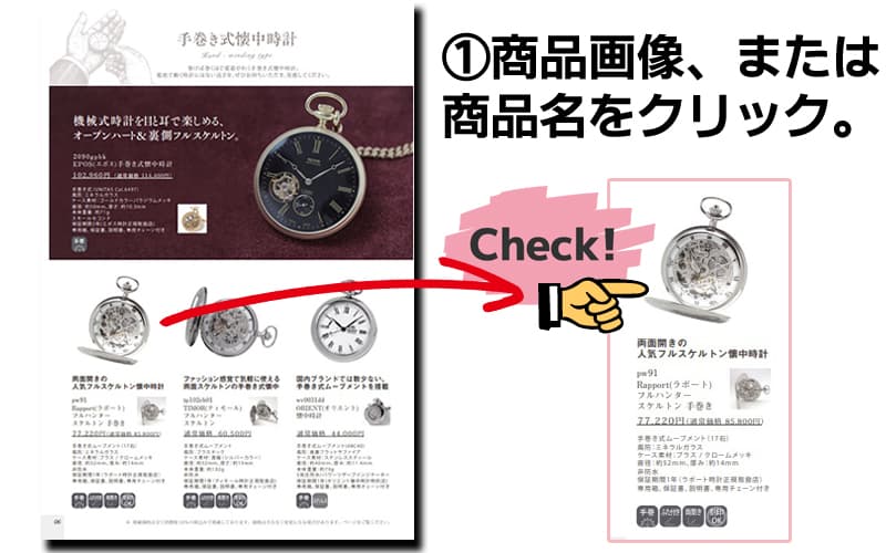 懐中時計カタログの見方