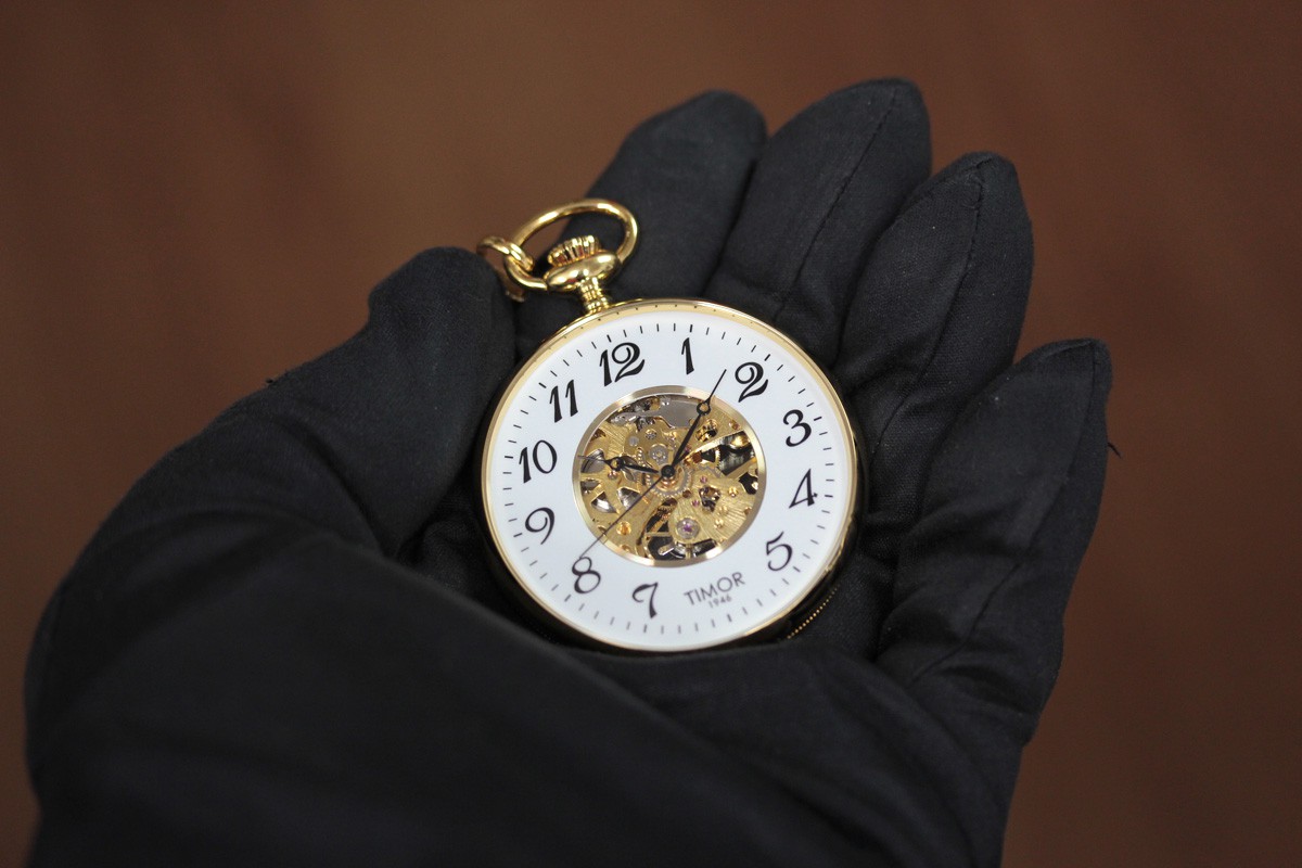 Timor ティモール オープンフェイス スケルトン Tp103ja02 ゴールドカラー 懐中時計