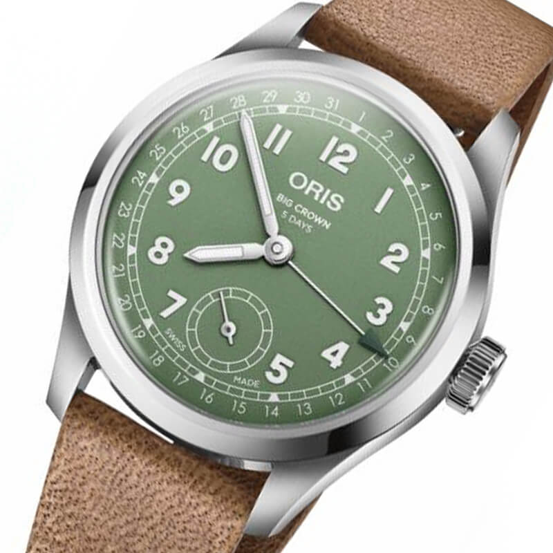 オリス(ORIS) ビッグクラウンポインターデイト キャリバー403 40mm 腕時計 403 7799 4067-07 6 20 09FC (グリーン/レザーストラップ) 01 754 7779 4067-Set