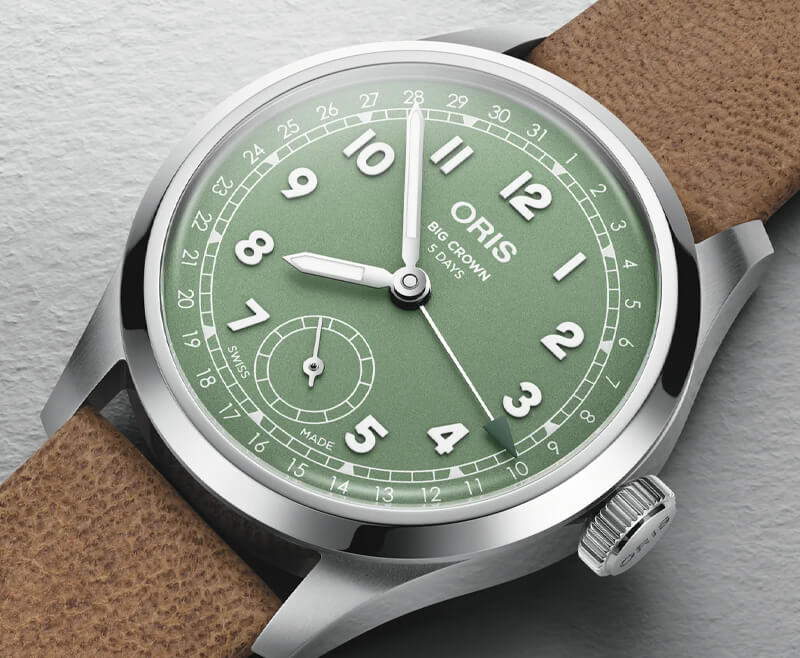 オリス(ORIS) ビッグクラウンポインターデイト キャリバー403 40mm 腕時計 403 7799 4067-07 6 20 09FC (グリーン/レザーストラップ) 01 754 7779 4067-Set