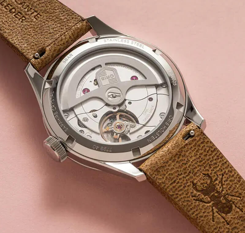 オリス(ORIS) ビッグクラウンポインターデイト キャリバー403 40mm 腕時計 403 7799 4067-07 6 20 09FC (グリーン/レザーストラップ) シースルーバック レッドローター