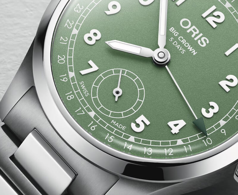 オリス（ORIS) ビッグクラウンポインターデイト キャリバー403 40mm 腕時計 403 7799 4067-07 8 20 06 （グリーン/メタルブレスレット）