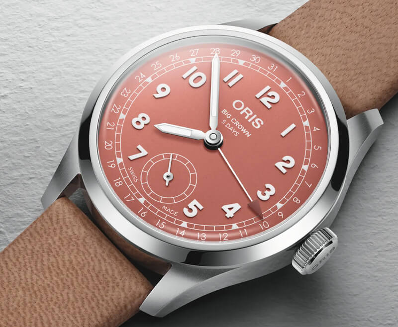 オリス（ORIS) ビッグクラウンポインターデイト キャリバー403 40mm 腕時計 403 7799 4068-07 6 20 11FC （テラコッタ/レザーストラップ）