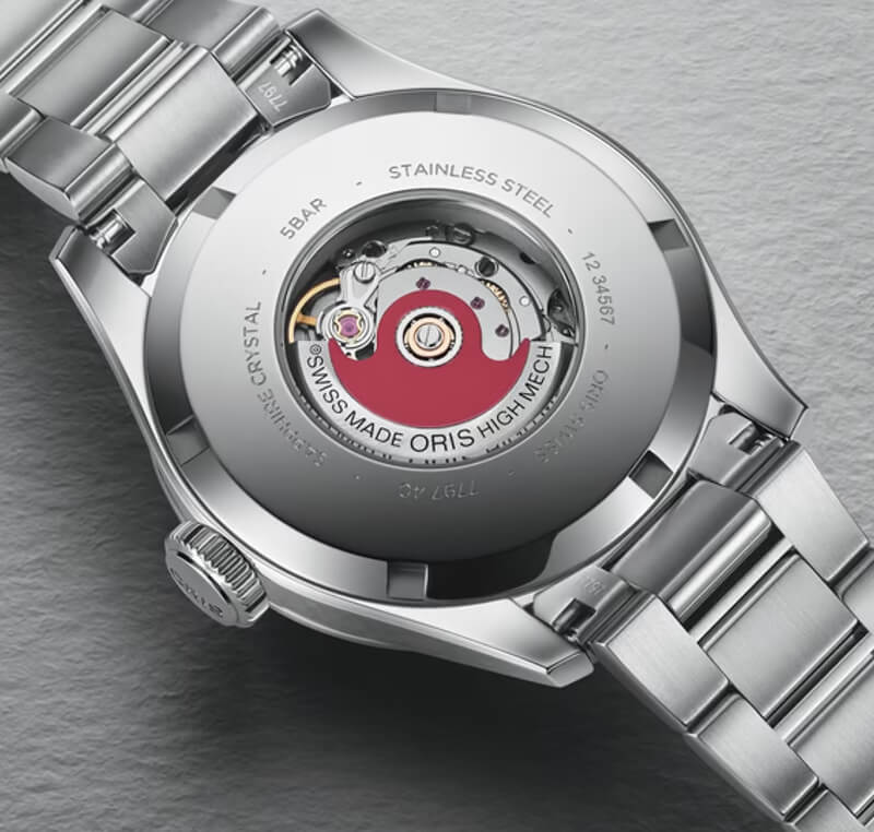 オリス(ORIS) ビッグクラウン 34mm 腕時計 531 7797 4056-07 8 17 06 (ブラウン) シースルーバック レッドローター