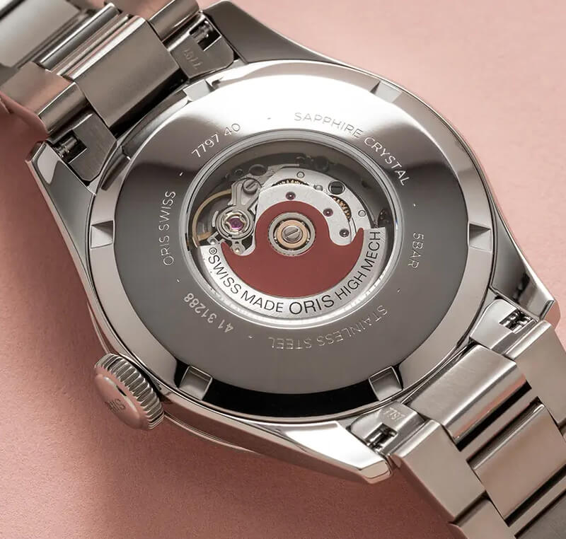 オリス(ORIS) ビッグクラウン 34mm 腕時計 531 7797 4094-07 8 17 06 (ブラック) シースルーバック レッドローター