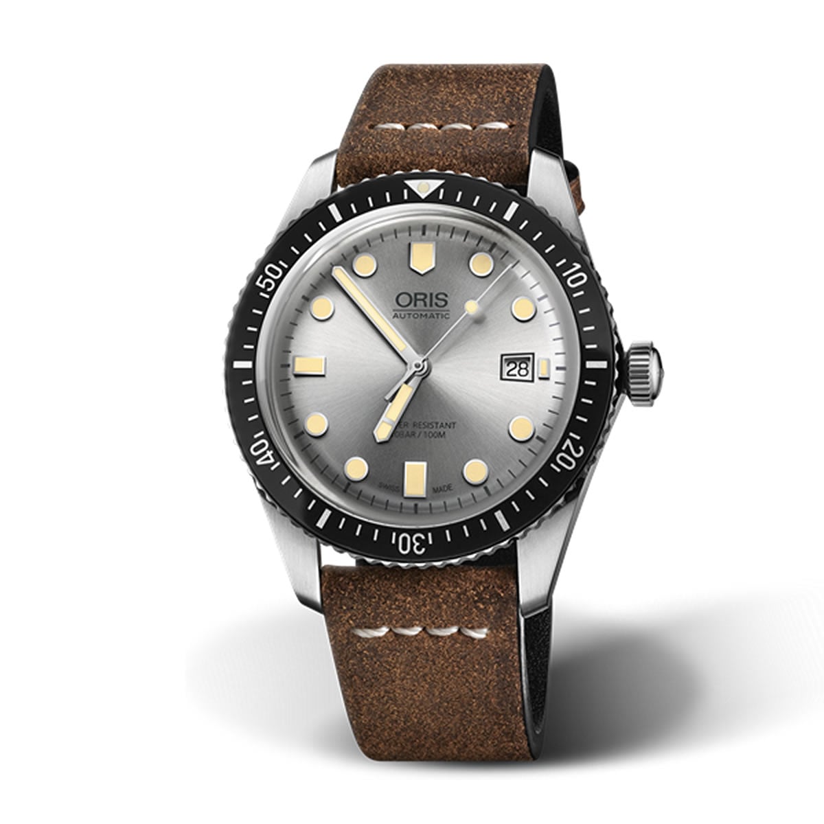 オリス Oris ダイバーズ65 Divers Sixty Five シルバー レザーベルト 733 77 4051 07 5 21 02 腕時計