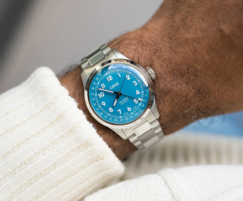 オリス(ORIS) ビッグクラウンポインターデイト 40mm 腕時計 754 7798 4065-07 8 20 06(ブルー)