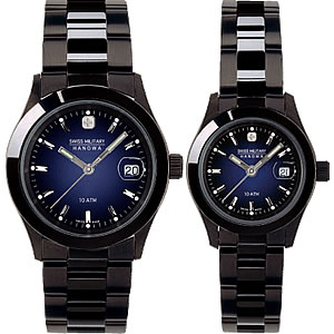 スイスミリタリー腕時計/ペアウォッチ/エレガントブラック ML186-ML243