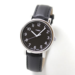 TIMEX(タイメックス)腕時計/モダンイージーリーダー ブラックダイアル ブラックレザー【T2N339】