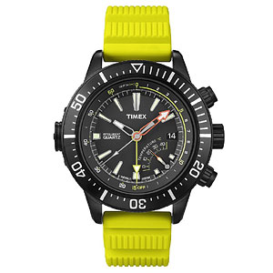 TIMEX(タイメックス)腕時計/インテリジェントクオーツ デプス/ブラックダイヤル 蛍光イエローストラップ/T2N958
