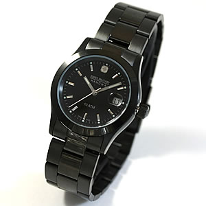 イニシャル刻印無料、スイスミリタリー腕時計/メンズ　エレガントブラックMl132