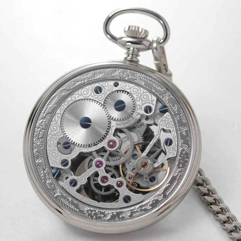エポス懐中時計　両面スケルトン　2078P  手巻き特徴懐中時計