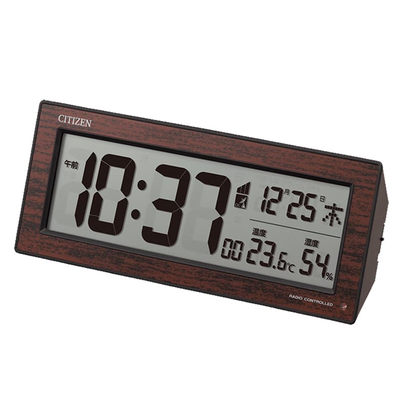 デジタル　置き時計　目覚まし時計　温度計、湿度計付き　8rz195023