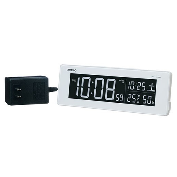 SEIKO セイコー デジタル 電波 置き時計 シリーズC3 DL205W 白