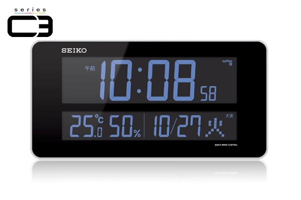 SEIKO セイコー デジタル 電波 掛け置き兼用時計 シリーズC3 DL208W